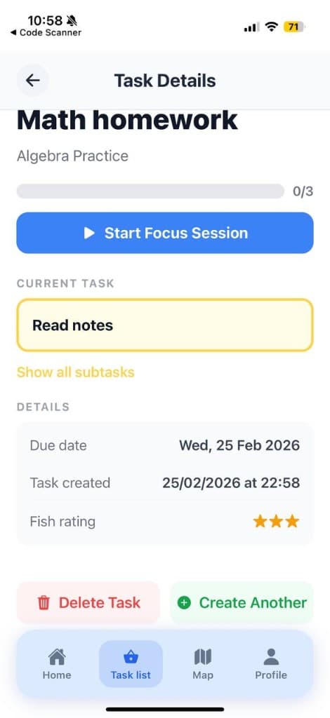 Break a task into clear next steps in ReelFocus