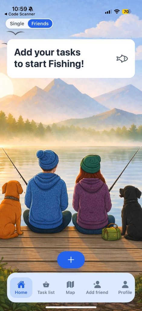 Add your tasks to start Fishing — fish with friends