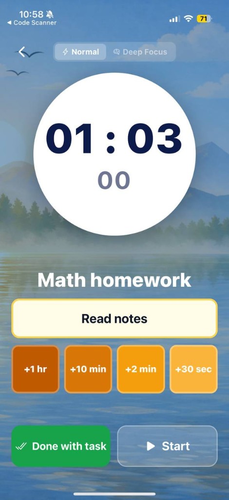 Focus timer — cast and concentrate